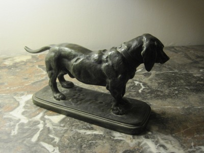 Bronze Chien basset d'apr�s Barye